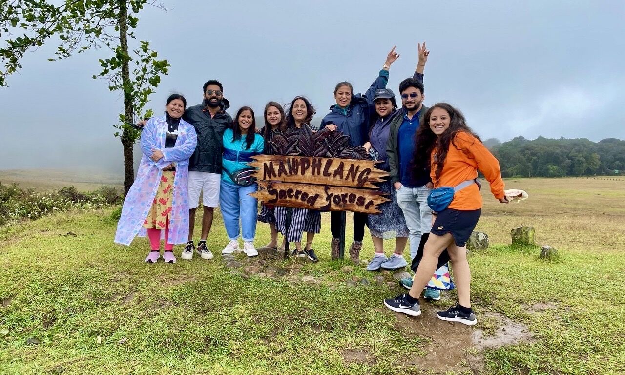 Group posing at a scenic viewpoint