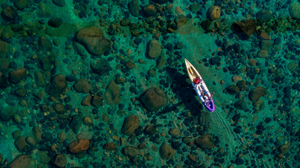 Kayaking across the crystal-clear waters of Meghalaya